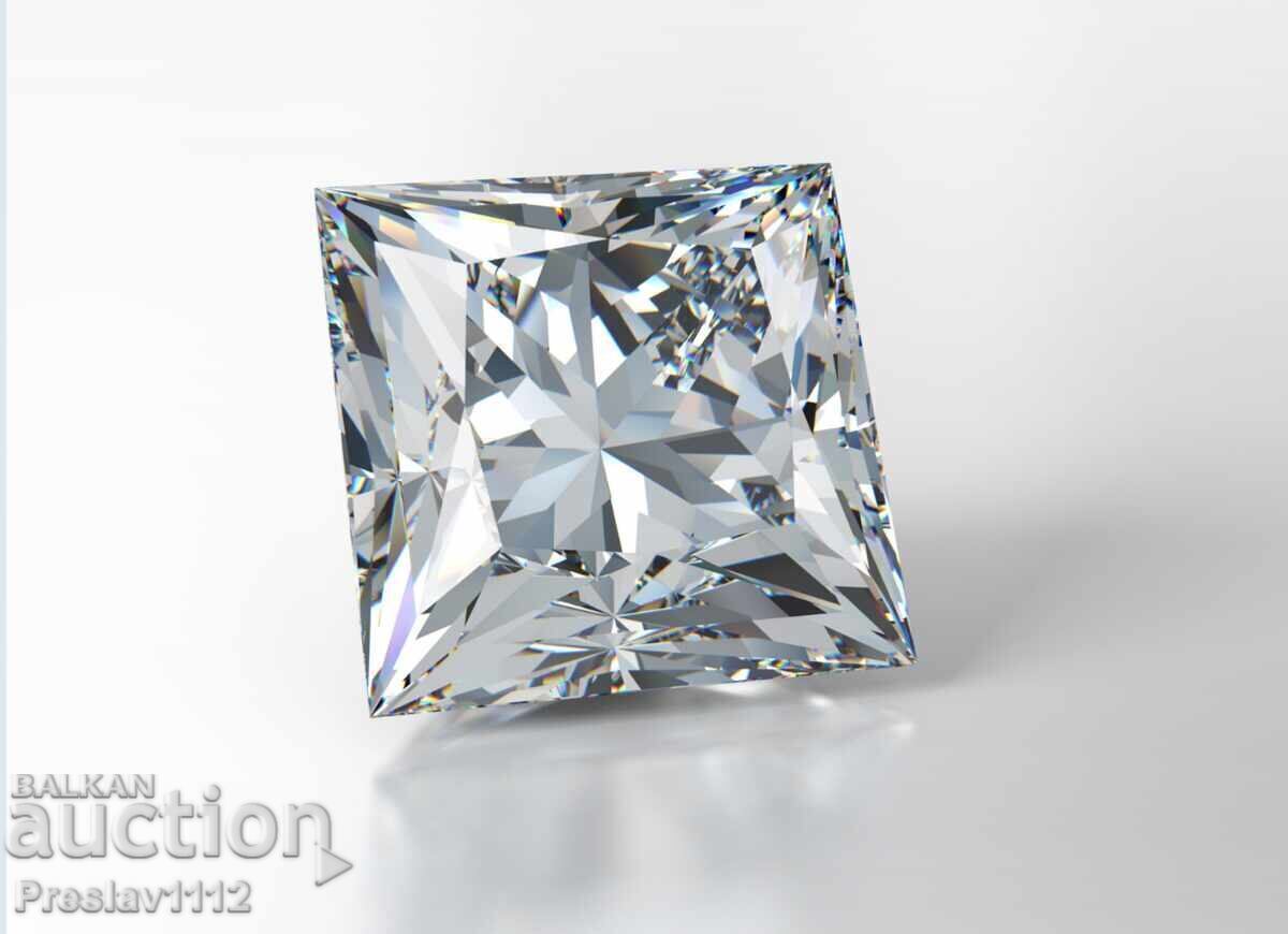 Διαμάντι (Μοϊσανίτης) Princess 1ct με τιμή € 0.01 | 0.02 BGN