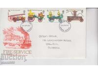 Първодневен Пощенски плик Ретро пожарни автомобили