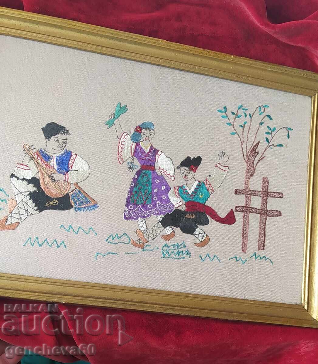 Goblen antic cu motiv folcloric bulgăresc „Horo” - 6 Goblen antic cu motiv folcloric bulgăresc „Horo” - 6