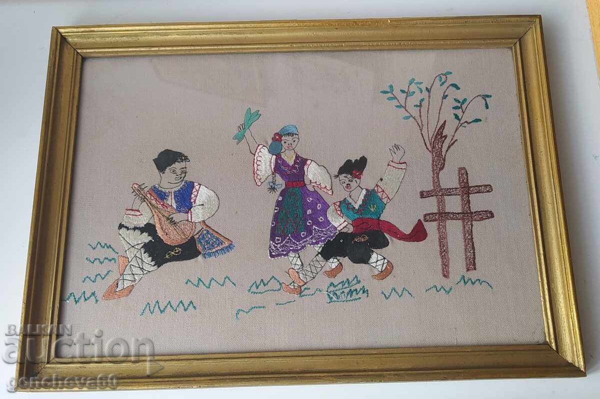 Goblen antic cu motiv folcloric bulgăresc „Horo” - 7 Goblen antic cu motiv folcloric bulgăresc „Horo” - 7