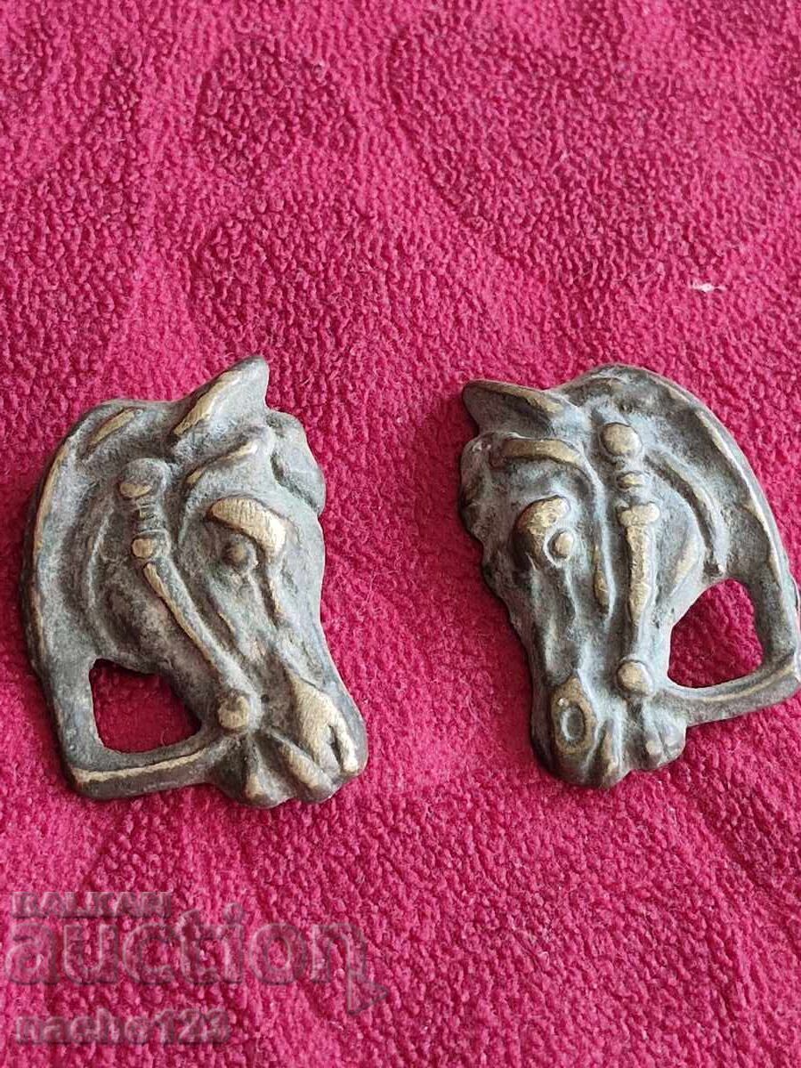 Licitație Statuete vechi din bronz, aplice - cai
