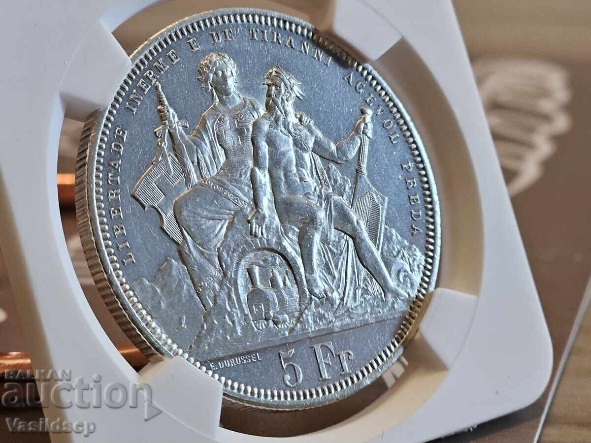 Δημοπρασία 5 Φράγκα Ελβετία 1883, Τάλιρο σκοποβολής