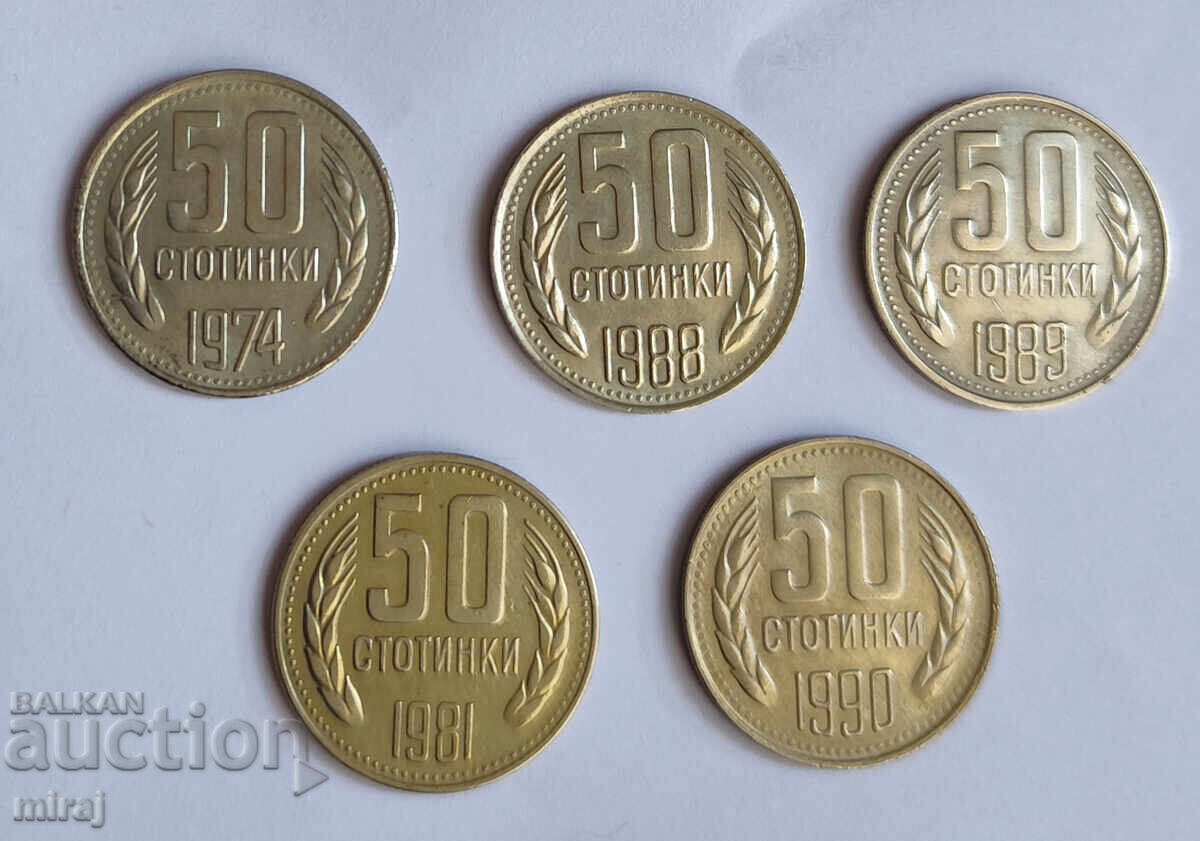 50 stotinki 1974. 1981. 1988. 1989. 1990