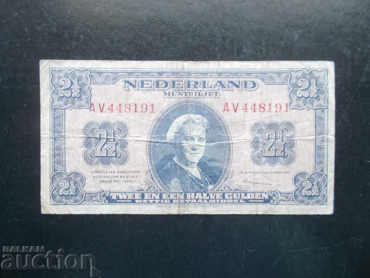 ΟΛΛΑΝΔΙΑ, 2 1/2 gulden, 1945 ΟΛΛΑΝΔΙΑ, 2 1/2 gulden, 1945