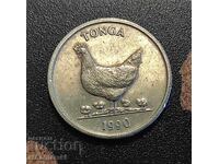 Monedă Tonga 5 seniti, 1990