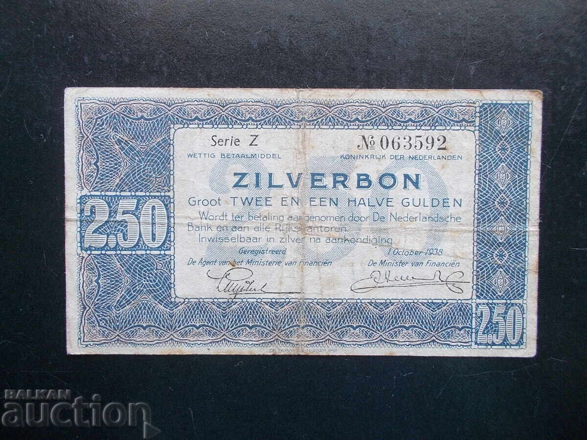 ȚĂRILE DE JOS, 2.50 guldeni, 1938