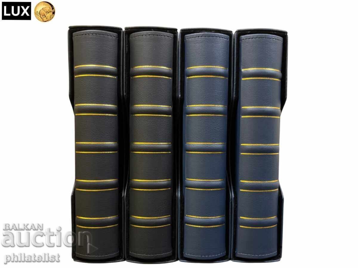 Dosar cu casetă LUX, piele ecologică – OPTIMA standard, culoare albastră /c - 7