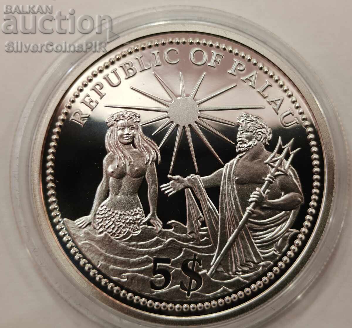 Livrarea Argint 5$ Conservarea Faunei Marine 1994 Palau