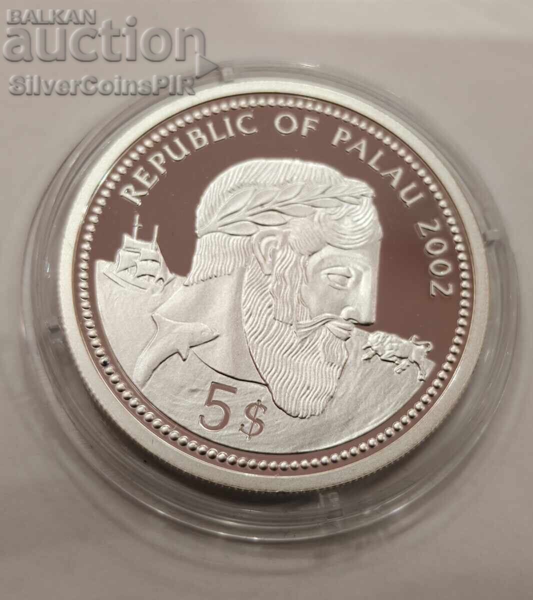 Monedă de argint 5$ Conservarea Faunei Marine 2002 Palau - 5 Monedă de argint 5$ Conservarea Faunei Marine 2002 Palau - 5