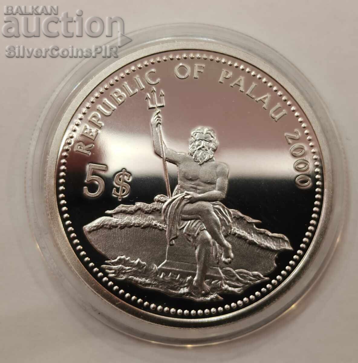 Livrarea Monedă de argint 5$ Conservarea Faunei Marine 2000 Palau Livrarea Monedă de argint 5$ Conservarea Faunei Marine 2000 Palau