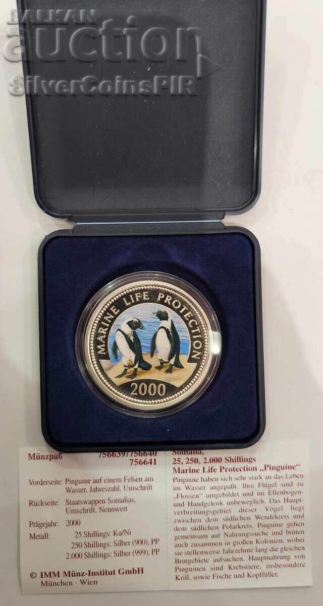 Licitație Argint 250 Șilingi Conservarea Faunei Marine 2000 Somalia