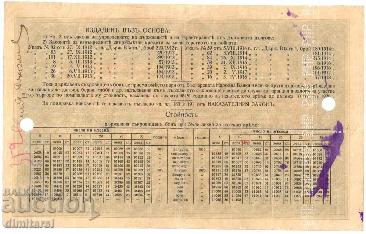 Касов бон 10000лв 1922 с цена € 1600.00 | 3129.33 лв.