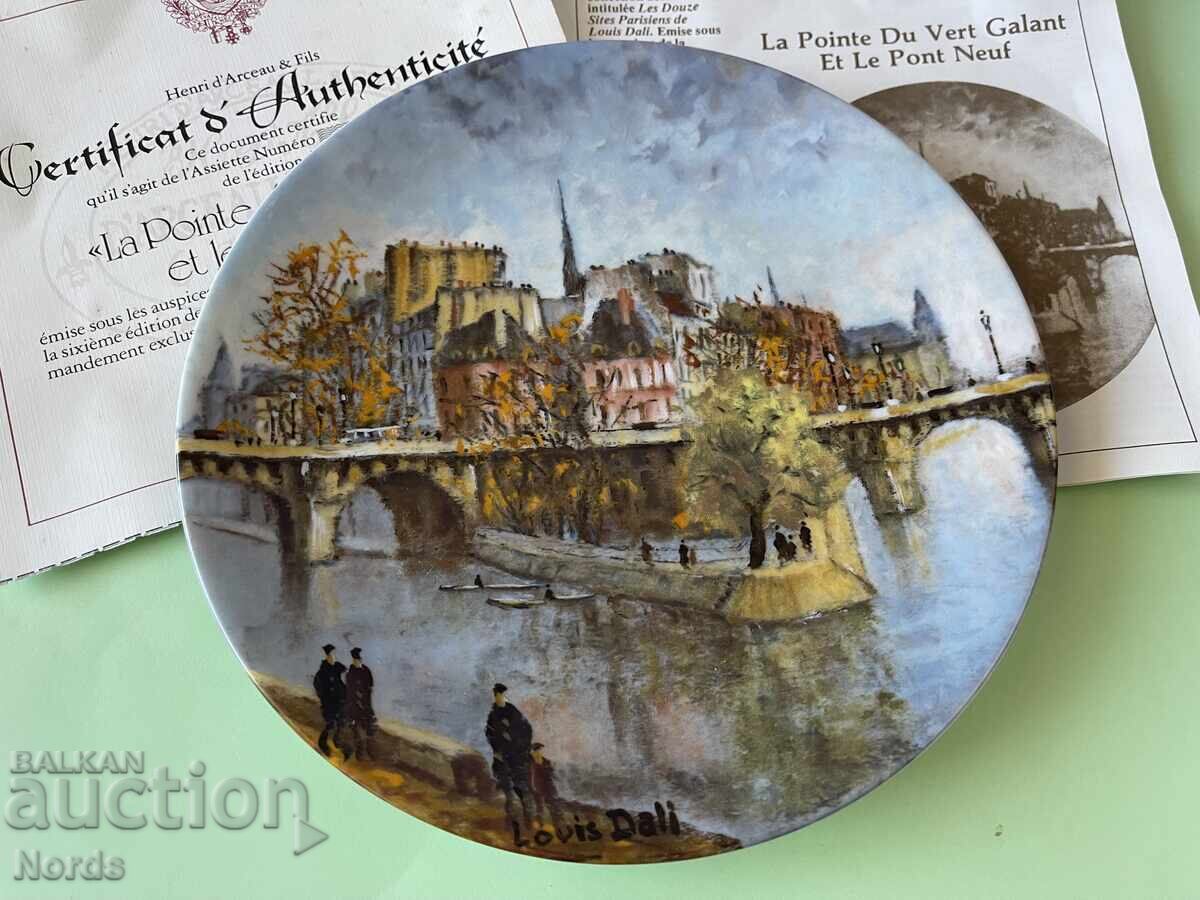 Limoges porcelain plate with certificate Limoges porcelain plate with certificate