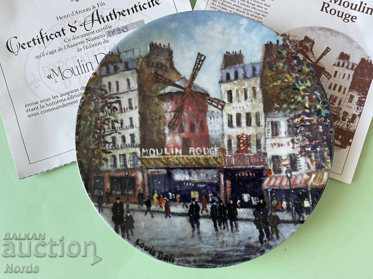 Limoges - «Le Moulin Rouge» πιάτο με πιστοποιητικό με τιμή € 4.50 | 8.80 BGN