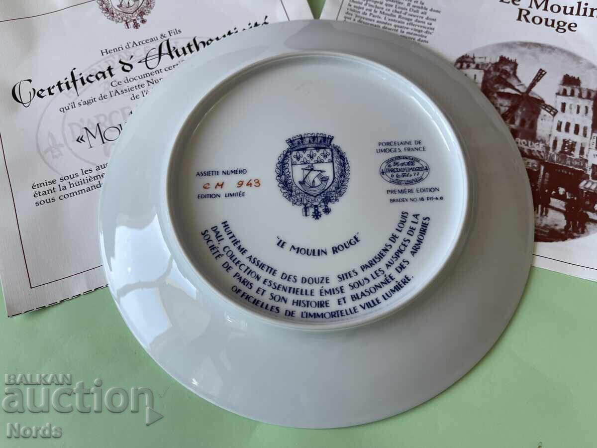 Δημοπρασία Limoges - «Le Moulin Rouge» πιάτο με πιστοποιητικό
