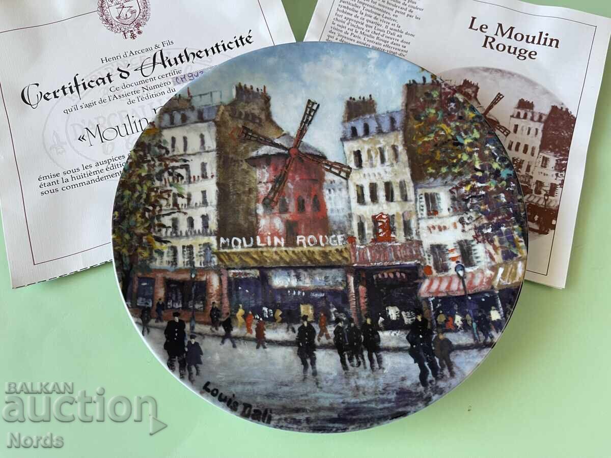 Limoges - «Le Moulin Rouge» πιάτο με πιστοποιητικό