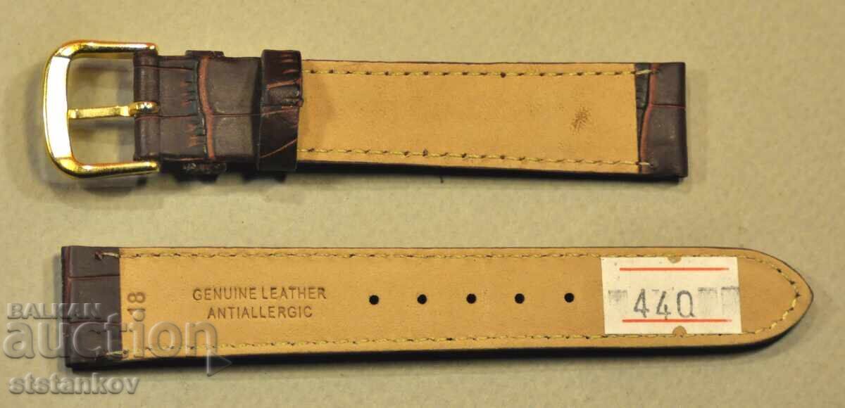 Livrarea Curea din piele maro de 18 mm pentru ceas bărbătesc cu cataramă