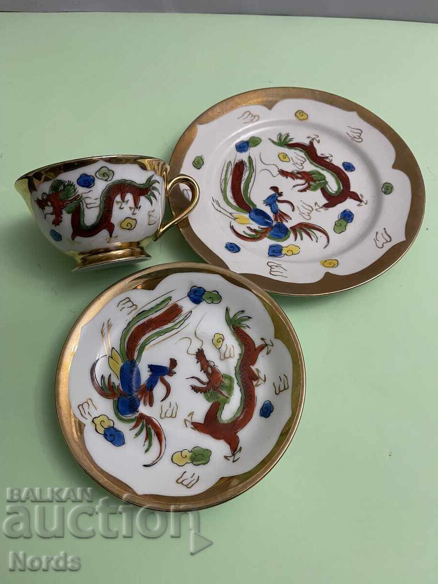 Livrarea Set de ceai din trei piese cu dragoni