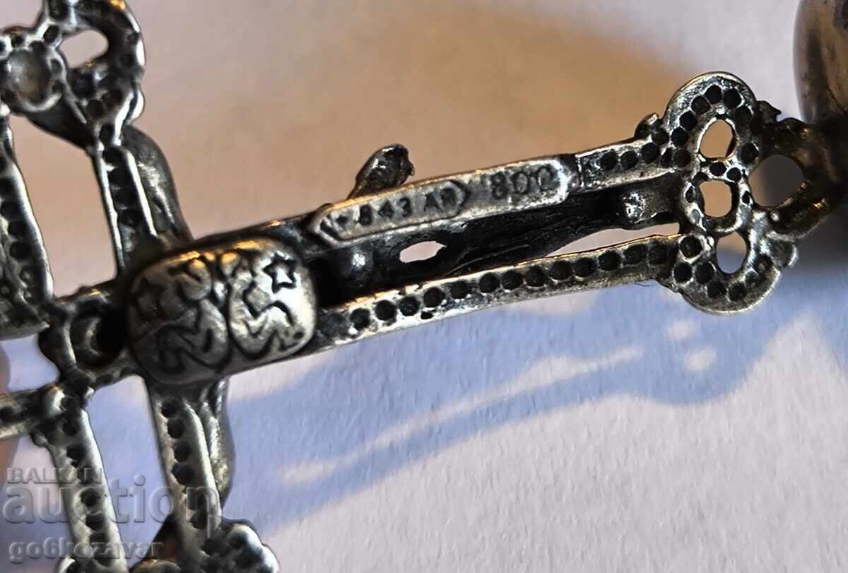 Licitație VECHE CRUCE DE MASĂ DIN ARGINT 800 CRUCE DIN ARGINT