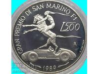 San Marino 1989 500 lire 11g argint puritate 835 PROOF