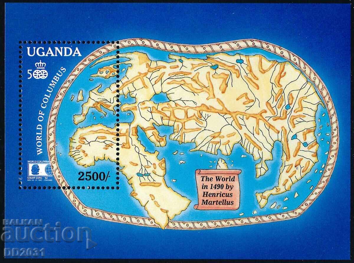 Uganda 1992 - nave Columb hărți MNH