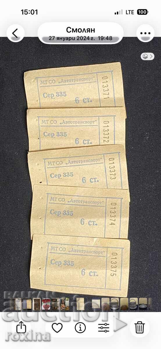 Public transport tickets