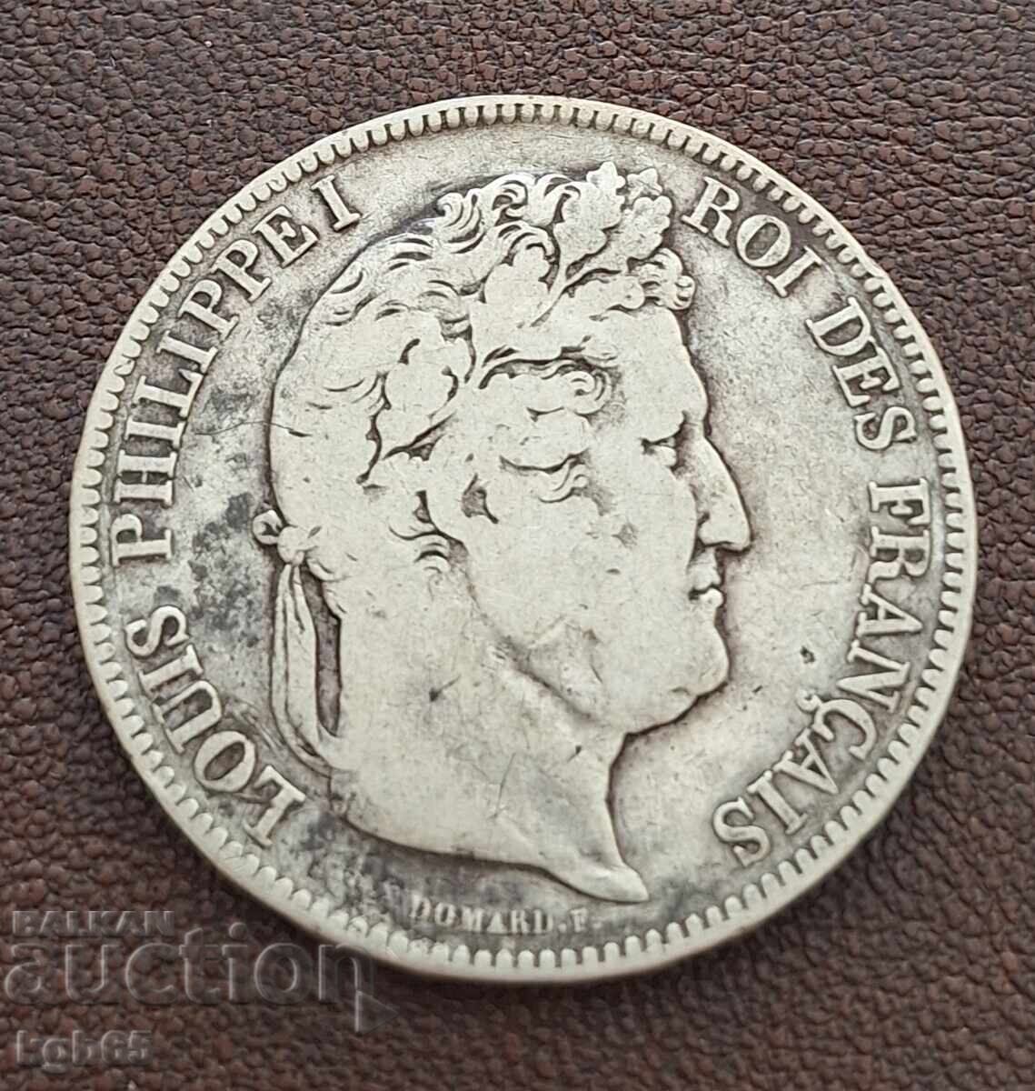 5 francs 1833 silver France . N-2