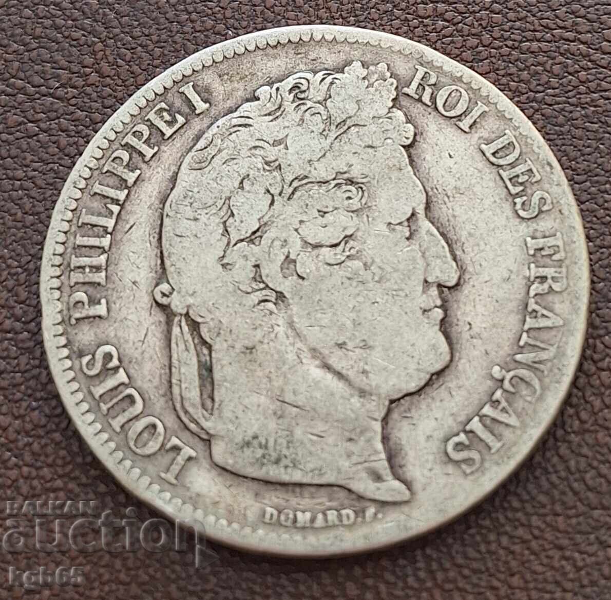 5 franci 1841 argint Franța . H-4