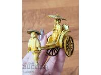 Vintage celluloid figure – Japanese rickshaw with geisha