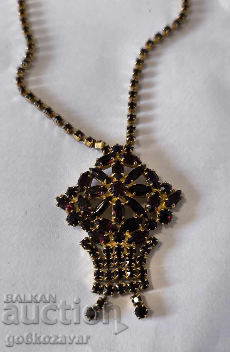 Colier vintage cu cristale boeme și granate. Cehoslovacia, anii '60 - 5 Colier vintage cu cristale boeme și granate. Cehoslovacia, anii '60 - 5