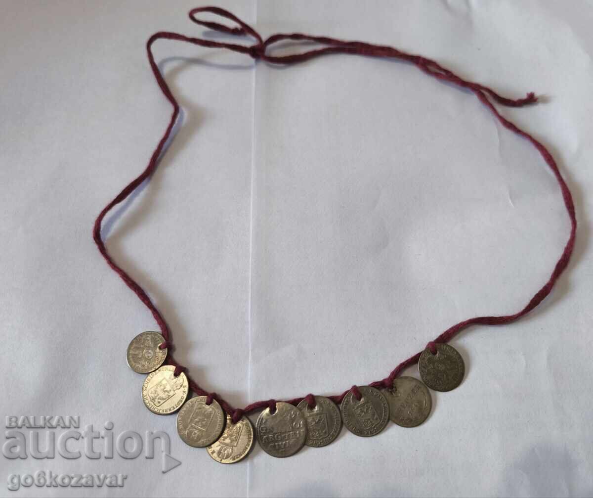 Livrarea Bijuterii vechi, colier, pendar, etno, argint, kreuzer, șirag!