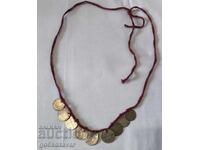 Bijuterii vechi, colier, pendar, etno, argint, kreuzer, șirag!