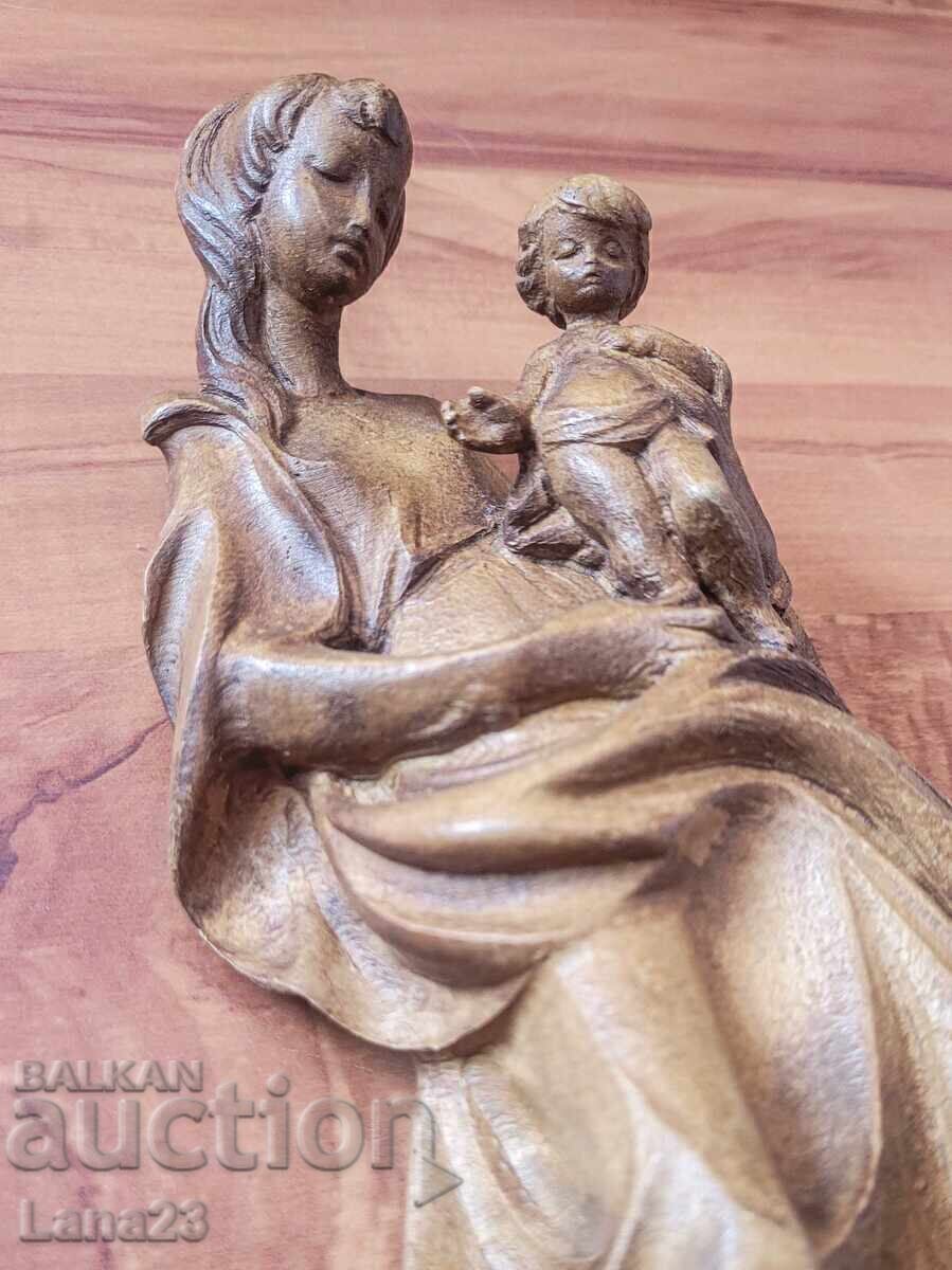 Δημοπρασία Vintage ξυλόγλυπτο «Παναγία βρεφοκρατούσα»