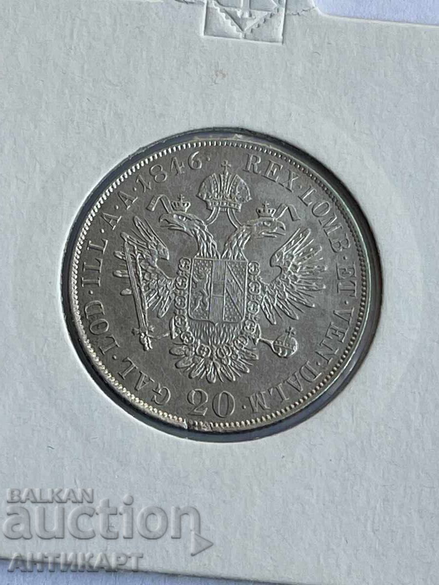 Redka ασημένια νομίσματα Αυστρίας 20 κρόιτσερ 1846