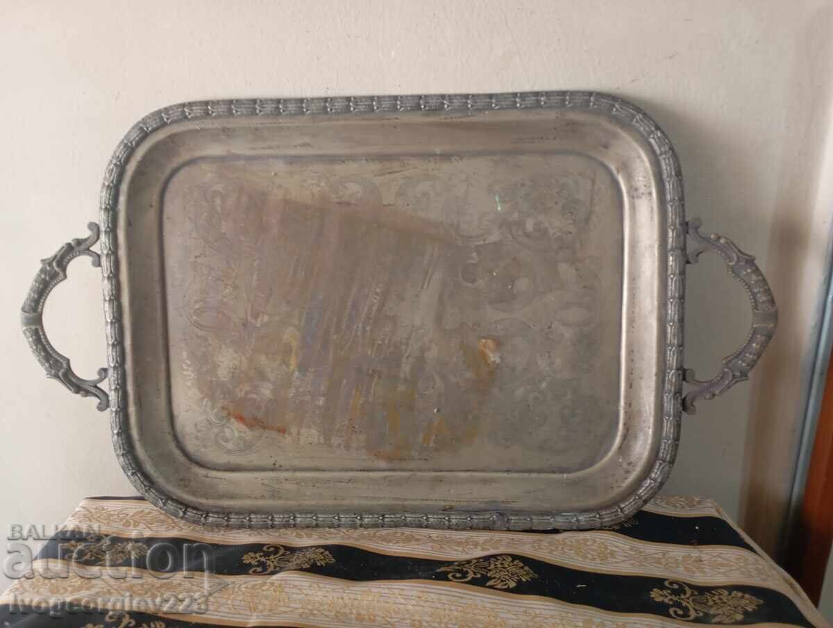 Tavă victoriană placată cu argint
