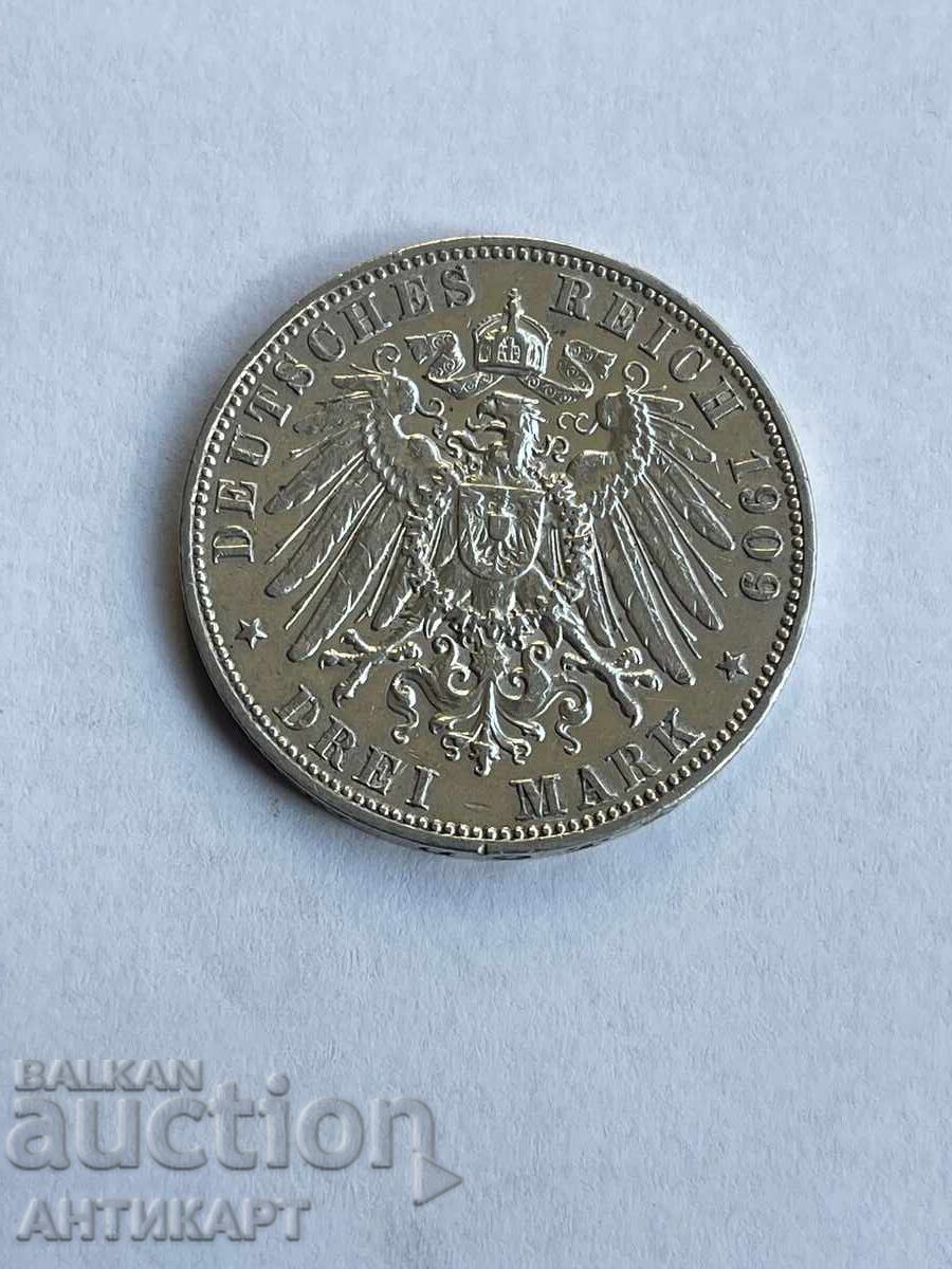 ασημένιο νόμισμα 3 μάρκα 1909 Γερμανία Σαξονία με τιμή € 53.00 | 103.66 BGN ασημένιο νόμισμα 3 μάρκα 1909 Γερμανία Σαξονία με τιμή € 53.00 | 103.66 BGN