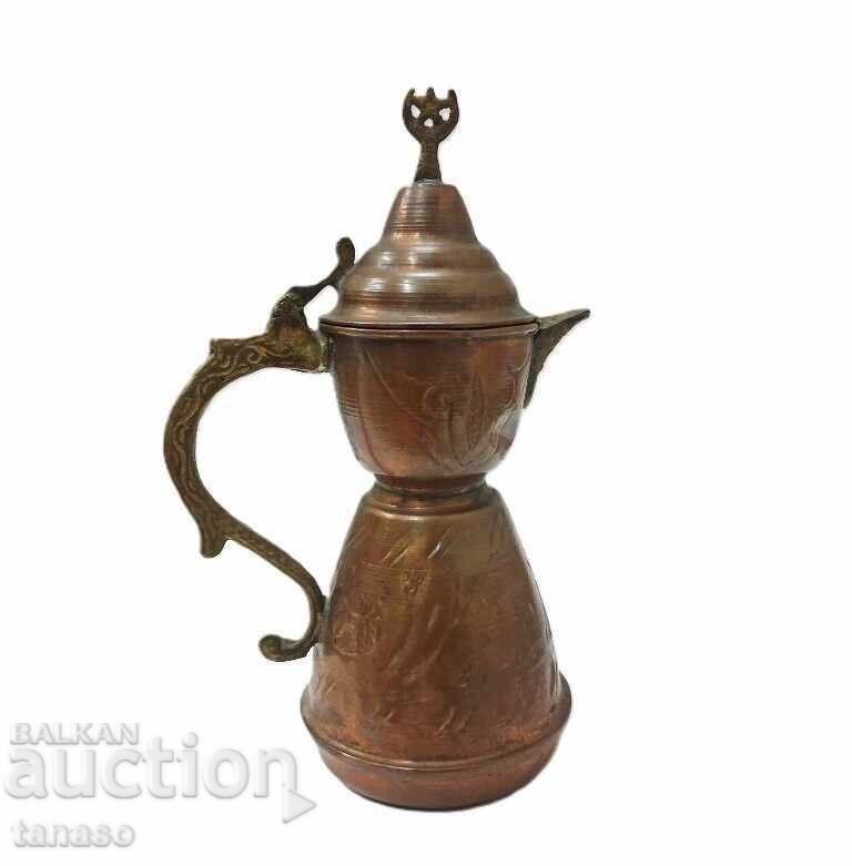Αντίκα ανατολίτικη χάλκινη κανάτα, μπρίκι (4.3)