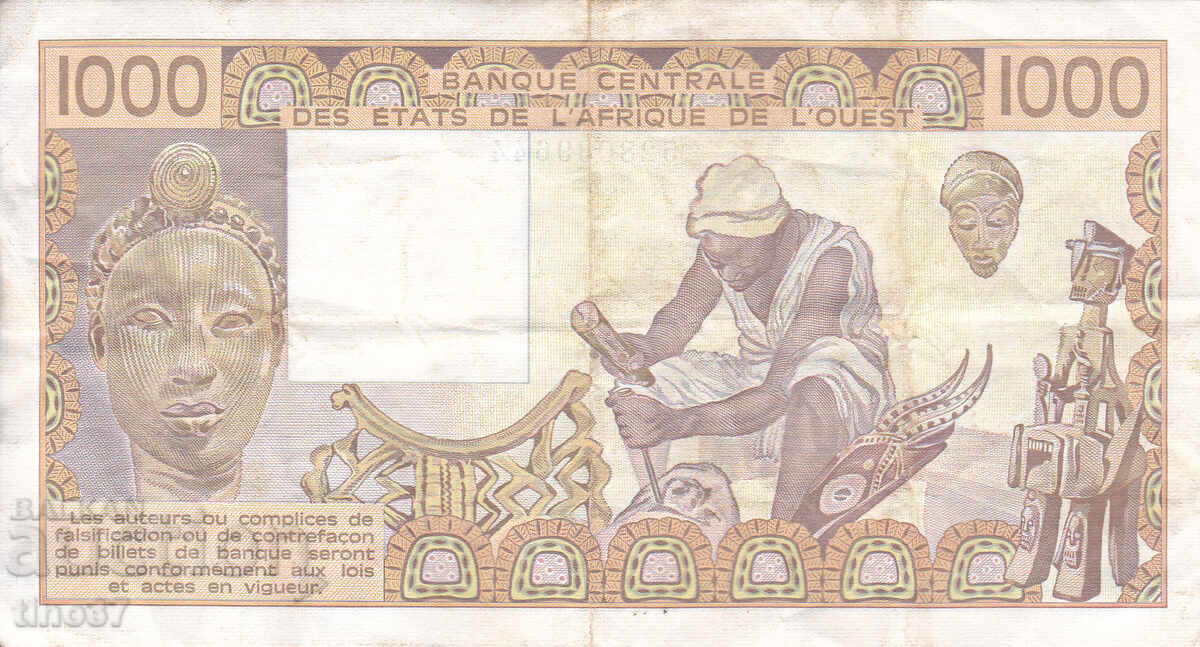 Licitație tino37- AFRICA DE VEST / SENEGAL / - 1000 FRANCI - 1989 - VF