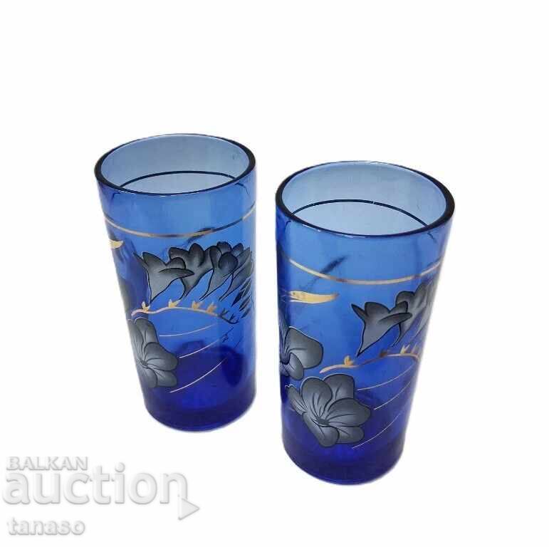 Licitație Pahare sovietice din sticlă albastru cobalt 2 buc, 200 ml (4.2)