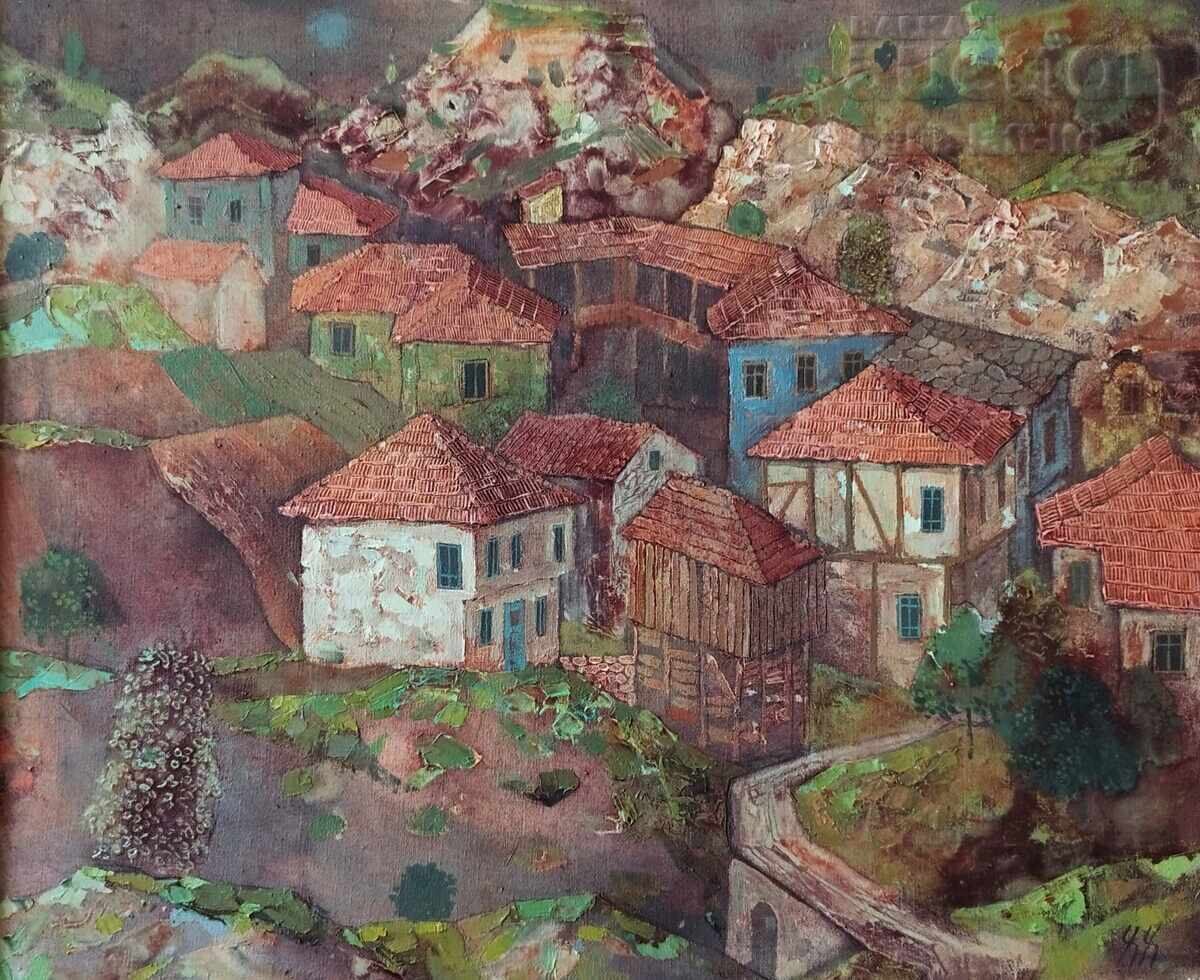 Tablou, "Peisaj", pictor Hinko Hinkov, 1991 cu preț € 900.00 | 1760.25 BGN Tablou, "Peisaj", pictor Hinko Hinkov, 1991 cu preț € 900.00 | 1760.25 BGN