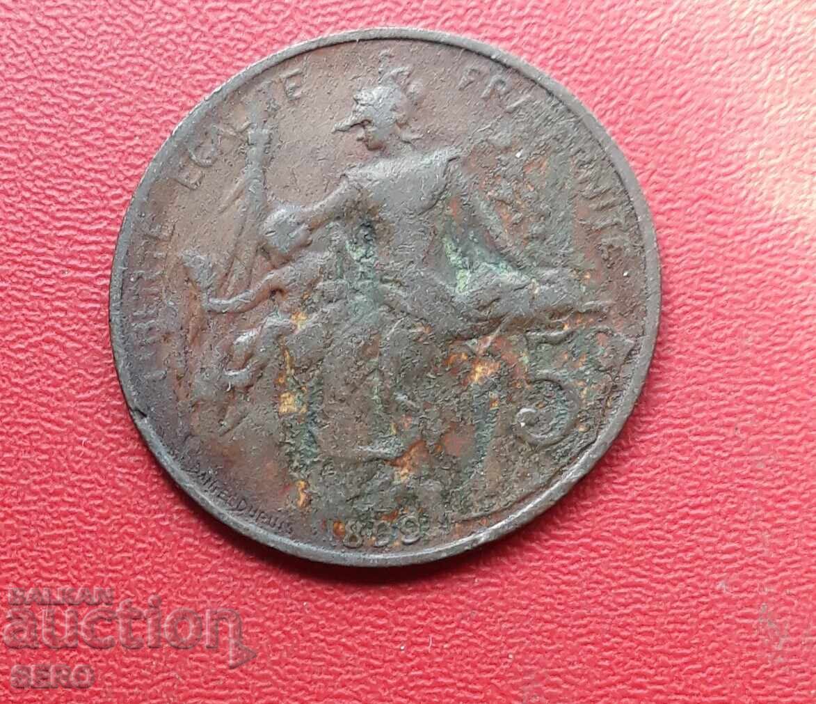 Франция-5 цента 1899