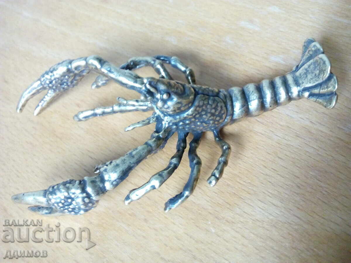 Auction  Bronze crayfish lobster figurine