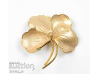 Antique four-leaf clover brooch