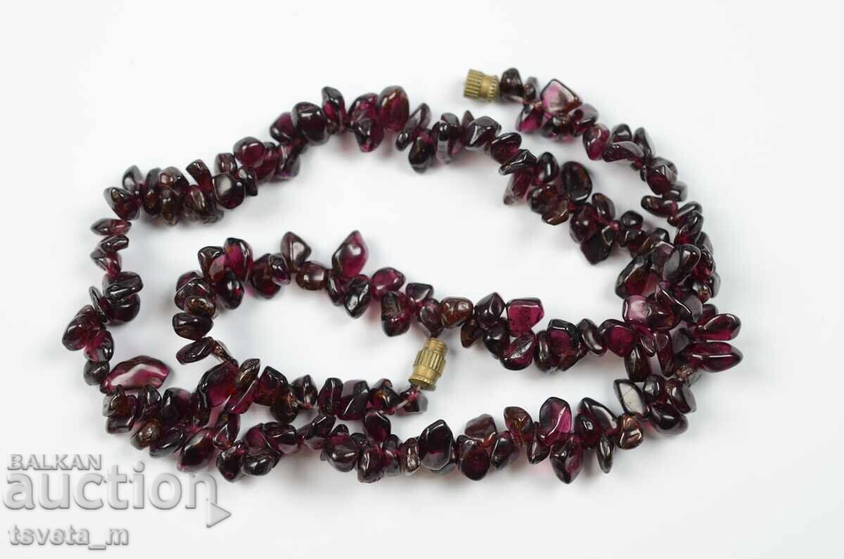 Auction Women's necklace made of natural garnet Auction Women's necklace made of natural garnet