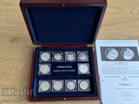 Set of 18 silver coins Olympic Games Turin 2006
