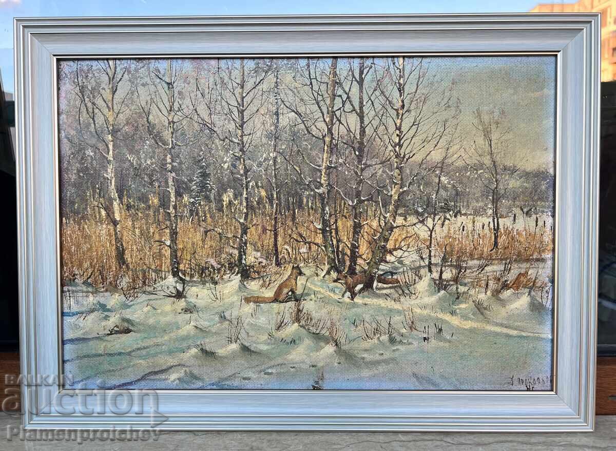 TABLOU UNICAT ÎN ULEI, PICTOR RUS, SEMNAT