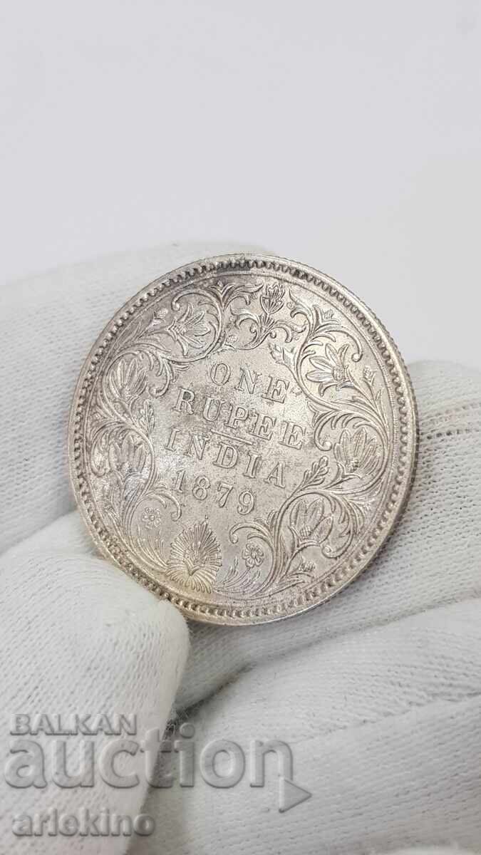 Σπάνιο ασημένιο νόμισμα 1 Ρουπία 1879 - Βρετανική Ινδία με τιμή € 85.00 | 166.25 BGN