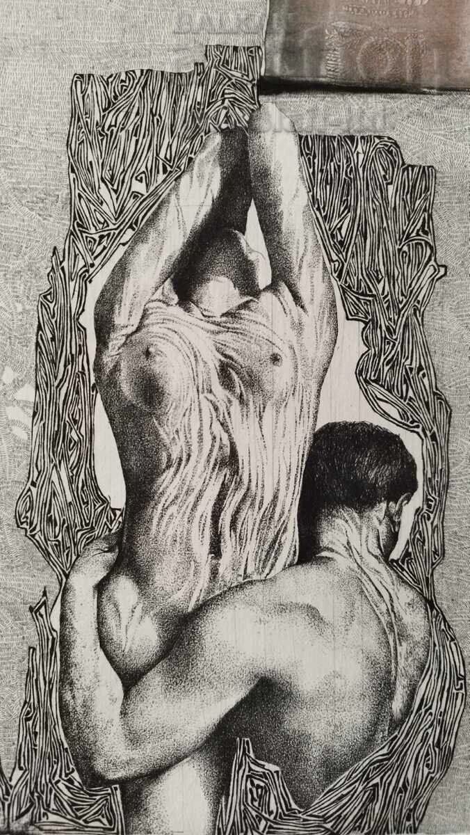 Livrarea Tablou, grafică "Căderi solare", artist Hristo Kerin