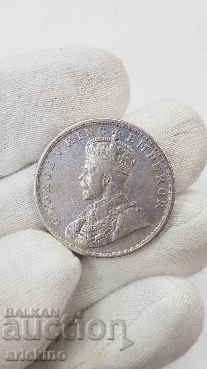 Σπάνιο ασημένιο νόμισμα 1 Ρουπία 1919 - Βρετανική Ινδία - 6