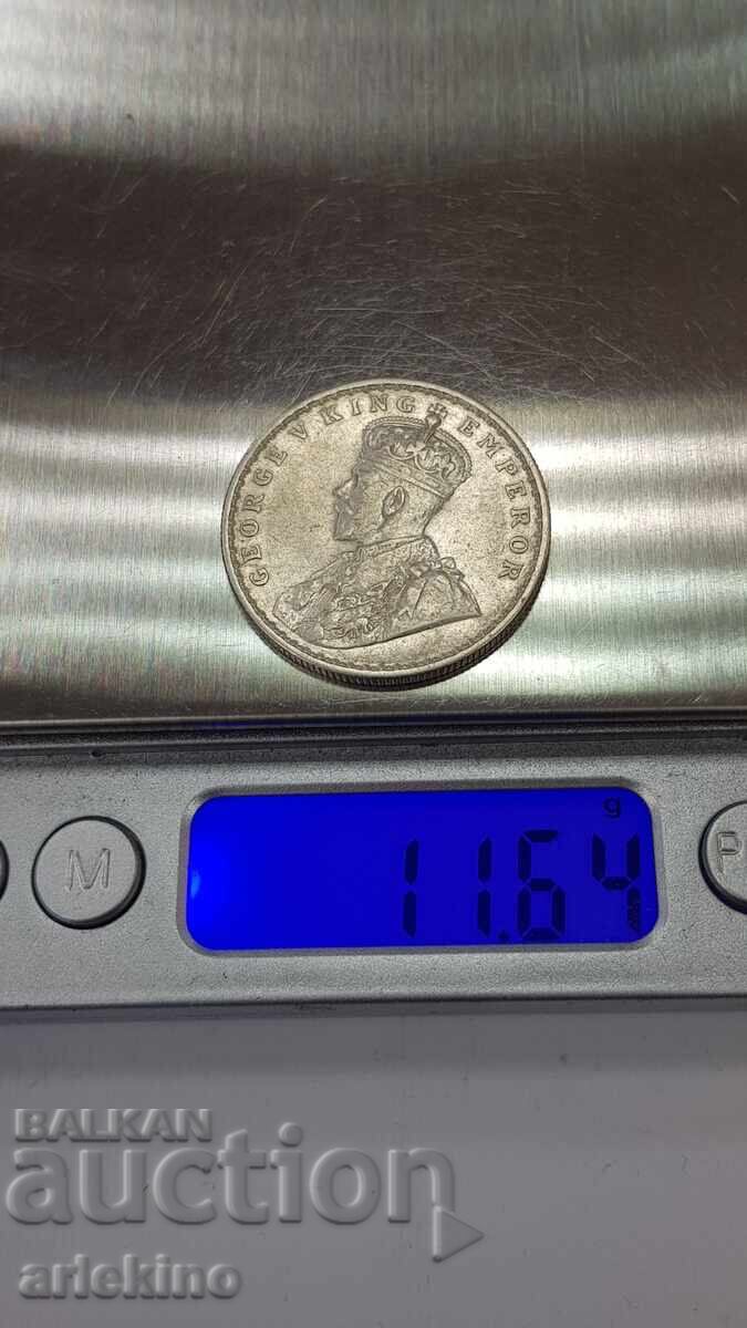 Σπάνιο ασημένιο νόμισμα 1 Ρουπία 1919 - Βρετανική Ινδία - 7